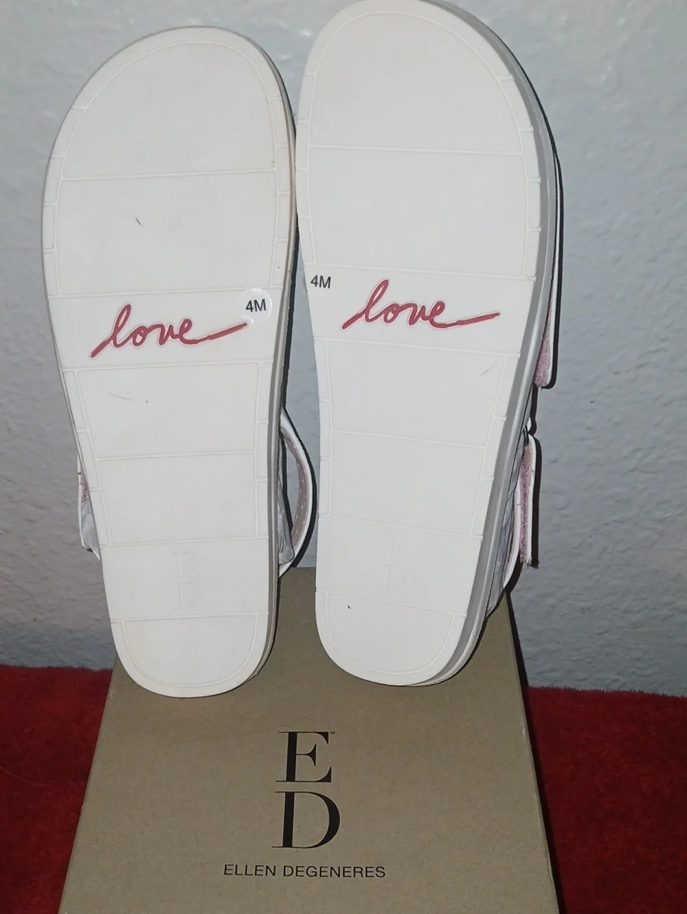 Kids White 'LOVE' Slide Sandals